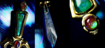 Legendary sword 表裏面にドラゴンズブレスやサフィレットを設置。 ラフォルム ガラスジュエリー ガラスアクセサリー