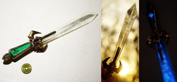 Legendary sword 存在感のあるサイズ(5円玉と比較)。ぜひ様々なシーンでお楽しみください。 ラフォルム ガラスジュエリー ガラスアクセサリー