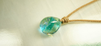 Like a cosmic of ocean. 透明感あふれるライトアクアマリンブルーを中心とした優しい色あいをマーブル加工しています。 ラフォルム ガラスジュエリー ガラスアクセサリー