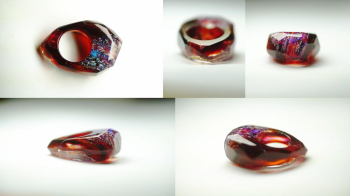 Burning crystal オブジェのように眺めても飽きることのない特別なリング。 ラフォルム ガラスジュエリー ガラスアクセサリー