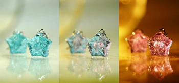 Facet lavender star 紫外線や光の変化で色味が変化する不思議なネオラベンダー。 ラフォルム ガラスジュエリー ガラスアクセサリー