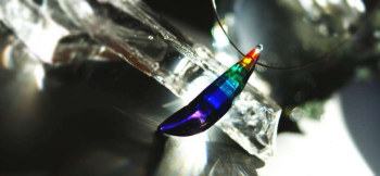 ラフォルム ガラスジュエリー ガラスアクセサリー Rainbow sword 剣(つるぎ)のフォルムをイメージし、7色の虹色をグラデーションに表現しました。光を透過させますとグラデーションの色合いが美しい光となってこぼれます。細身のステンレスワイヤ…