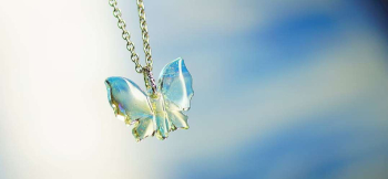 Pure Morpho MINI 透明感のある優しい色合いです。 ラフォルム ガラスジュエリー ガラスアクセサリー