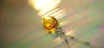 Yellow bullet 内部のラメが美しく煌きます。 ラフォルム ガラスジュエリー ガラスアクセサリー