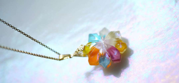 和彩の花 和の彩りが可愛らしいペンダントです。 ラフォルム ガラスジュエリー ガラスアクセサリー