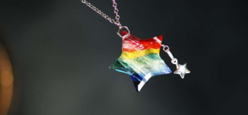 Rainbow Starlight Festival ～ Milky way ～ レインボーに天の川が掛かっています。 ラフォルム ガラスジュエリー ガラスアクセサリー