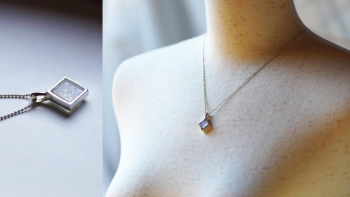 蒼き記憶の煌きを Silver925製の細身のカットボールチェーン付き。 ラフォルム ガラスジュエリー ガラスアクセサリー