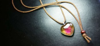 Aqua jewel heart コードの長さは調整可能です。 ラフォルム ガラスジュエリー ガラスアクセサリー