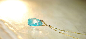 Blue fog drops ふっくらとした素敵なドロップタイプペンダントです。 ラフォルム ガラスジュエリー ガラスアクセサリー