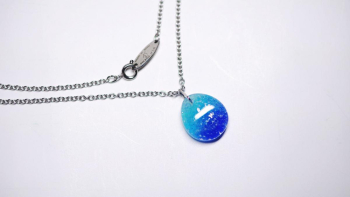 Sea of blue HawaiiⅡ 銀箔が煌きます。 ラフォルム ガラスジュエリー ガラスアクセサリー