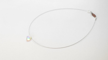 Dichroic dropⅡ ステンレスワイヤー&パーツ付き。 ラフォルム ガラスジュエリー ガラスアクセサリー