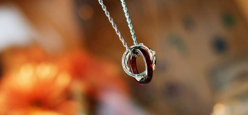 Ring of the love Univers ～ Adaptation heart ～ 爽やかなイメージのリングネックレスペンダント。 ラフォルム ガラスジュエリー ガラスアクセサリー
