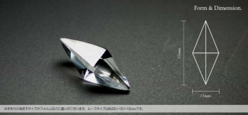 Standard Dreamblue / クリアー ルースサイズは約35×15×15mmほど。手作りの為若干形が変わることがあります。 ラフォルム ガラスジュエリー ガラスアクセサリー