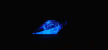 Dreamblue ～ Crystal galaxy ～ 暗闇では神秘的なブルーの光。 ラフォルム ガラスジュエリー ガラスアクセサリー