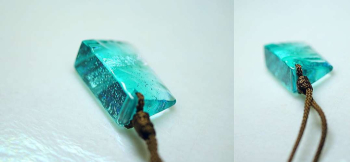 Aqua fragment トップとの接続は、組み紐を直接トップに結ぶタイプです。 ラフォルム ガラスジュエリー ガラスアクセサリー