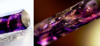 Mysterious purple crystal 内部のラメがとても幻想的です。 ラフォルム ガラスジュエリー ガラスアクセサリー