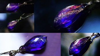 Sea the Light ラメや「ダイクロガラス」などの煌きが美しい表情を作り出します。 ラフォルム ガラスジュエリー ガラスアクセサリー
