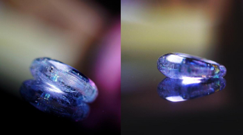 星空に煌く永遠の愛 サイドカットを施した立体感のある形状です。 ラフォルム ガラスジュエリー ガラスアクセサリー