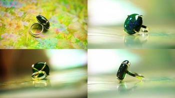 Amazing green Silver925製オリジナルリングベース。 ラフォルム ガラスジュエリー ガラスアクセサリー