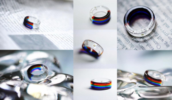 Cross the rainbow 様々な表情をお楽しみいただけるリングに仕上がっております ラフォルム ガラスジュエリー ガラスアクセサリー