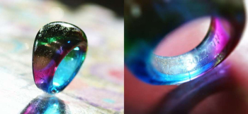 蒔絵物語 ～ 永遠の時を越えて ～ リングの内側に文字彫刻しています。 ラフォルム ガラスジュエリー ガラスアクセサリー