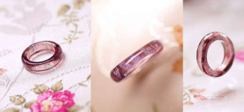 Plum 優しい雰囲気の素敵なリング。さまざまな角度からご覧ください。 ラフォルム ガラスジュエリー ガラスアクセサリー