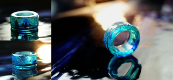 Gentle blue planet / リング 見る場所によりいろいろな表情をお楽しみいただけます。 ラフォルム ガラスジュエリー ガラスアクセサリー