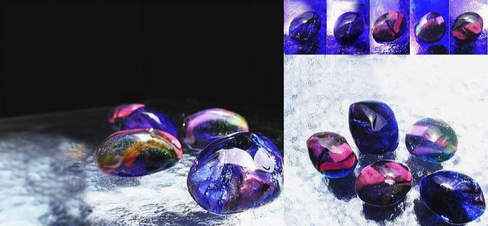 ラフォルム ガラスジュエリー ガラスアクセサリー 花鳥風月 ～ 言の葉 ～ ピンク、グリーンアンバー等を取り入れた、とても優しげなメモリアル封入オブジェです。流水に磨かれて美しく光り輝くような小石をイメージしてお作りしました。
それぞれ、ご希望の…