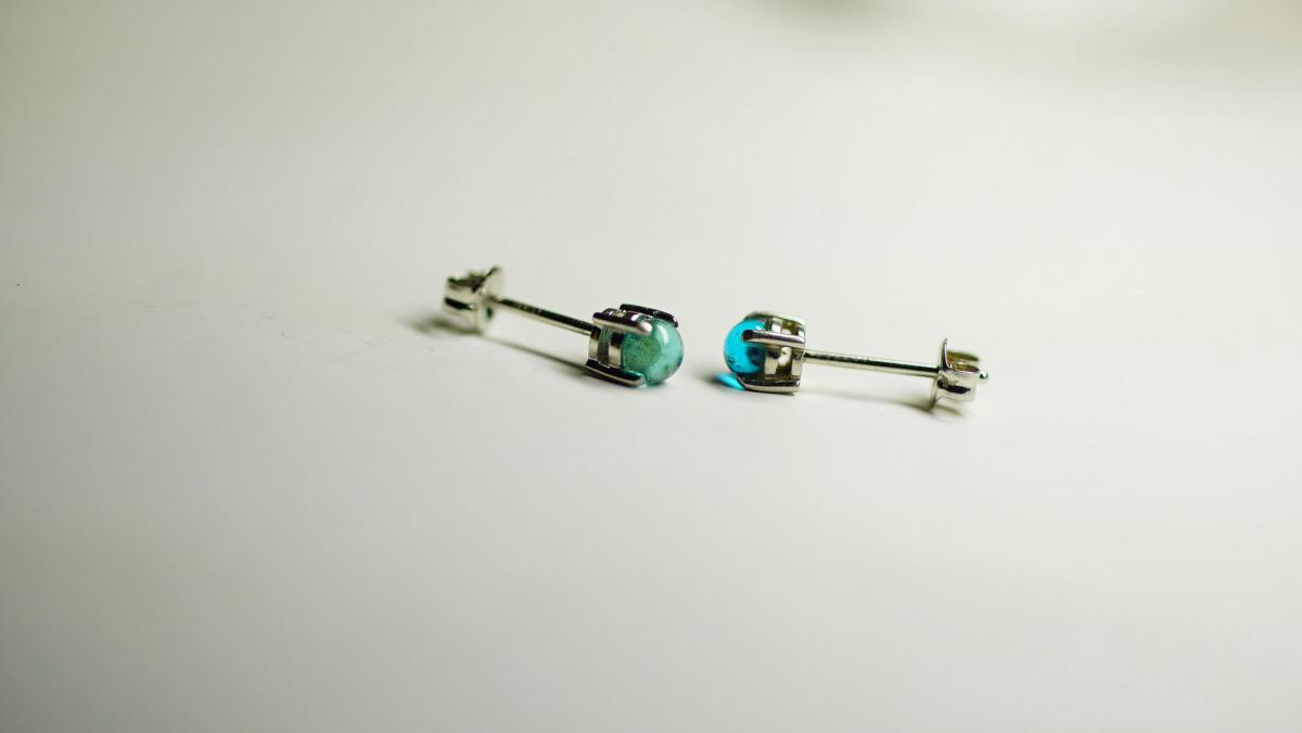 Cute aquamarine eye ラフォルム ガラスジュエリー ガラスアクセサリー