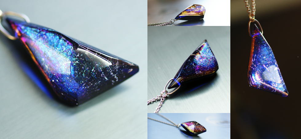 Polyhedral shine galaxy ラフォルム ガラスジュエリー ガラスアクセサリー