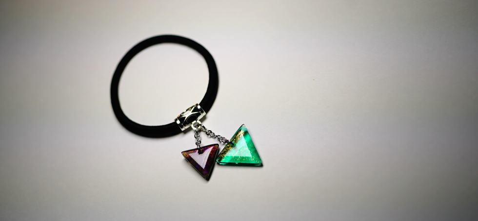 Swing triangle(ヘアゴム) ラフォルム ガラスジュエリー ガラスアクセサリー