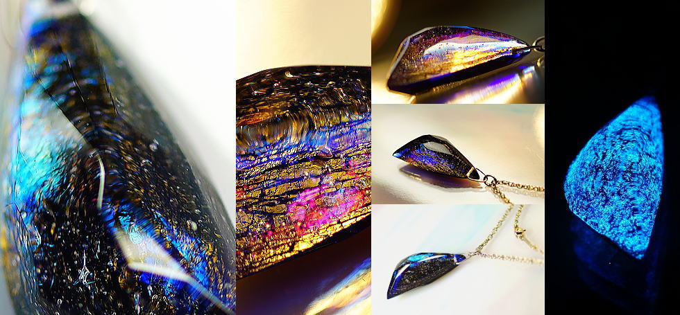 Polyhedral shine galaxy ～ 神秘なる光 ～ ラフォルム ガラスジュエリー ガラスアクセサリー