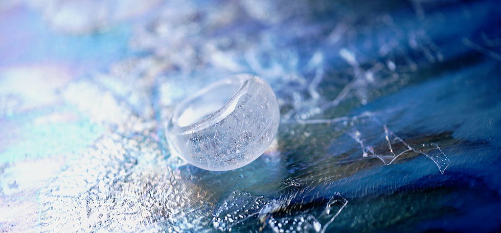 Silky snow ringⅡ ラフォルム ガラスジュエリー ガラスアクセサリー