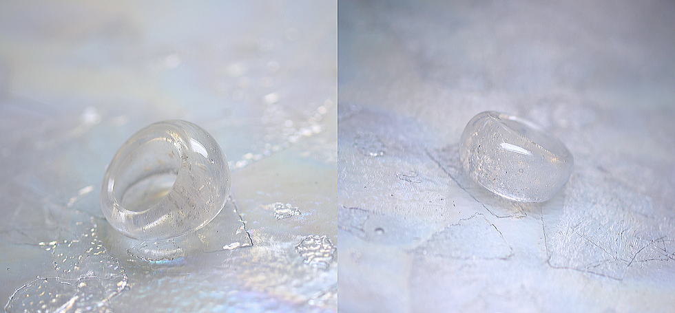 Silky snow ringⅡ ラフォルム ガラスジュエリー ガラスアクセサリー