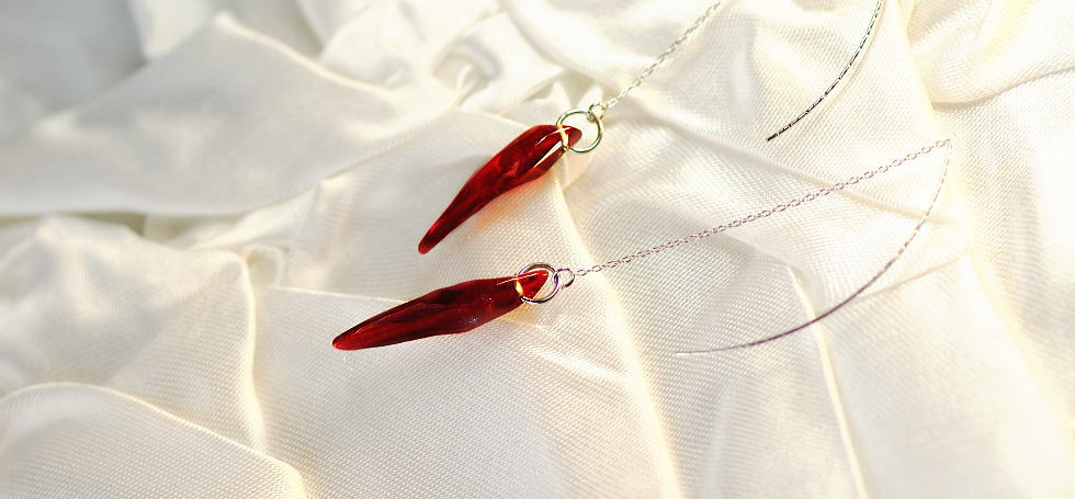 Fire arrowhead ラフォルム ガラスジュエリー ガラスアクセサリー