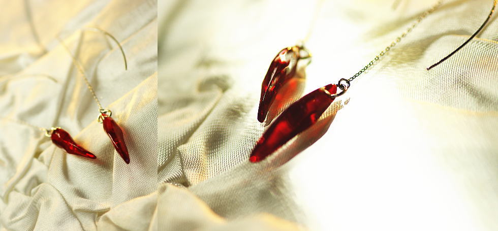 Fire arrowhead ラフォルム ガラスジュエリー ガラスアクセサリー