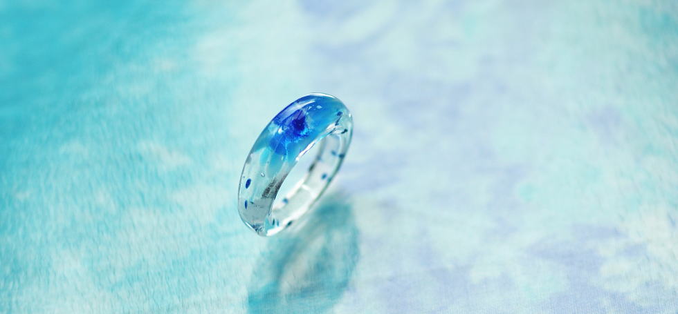 Blue water flower ラフォルム ガラスジュエリー ガラスアクセサリー