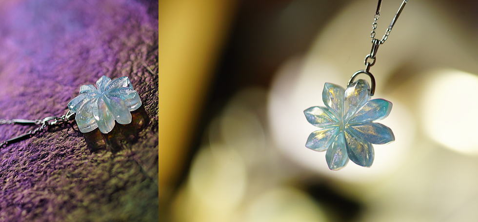 オパールの花 ラフォルム ガラスジュエリー ガラスアクセサリー
