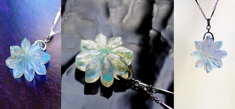 オパールの花 ラフォルム ガラスジュエリー ガラスアクセサリー