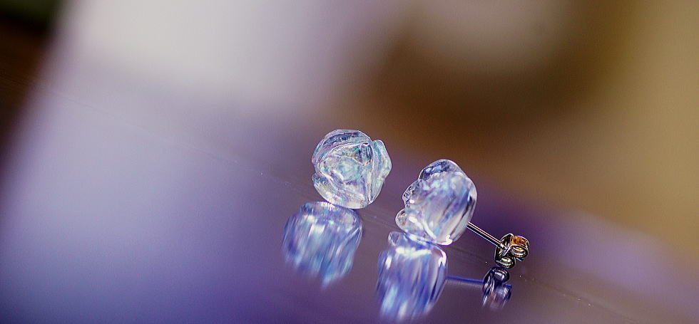 可憐 ～ Crystal rose ～ ラフォルム ガラスジュエリー ガラスアクセサリー
