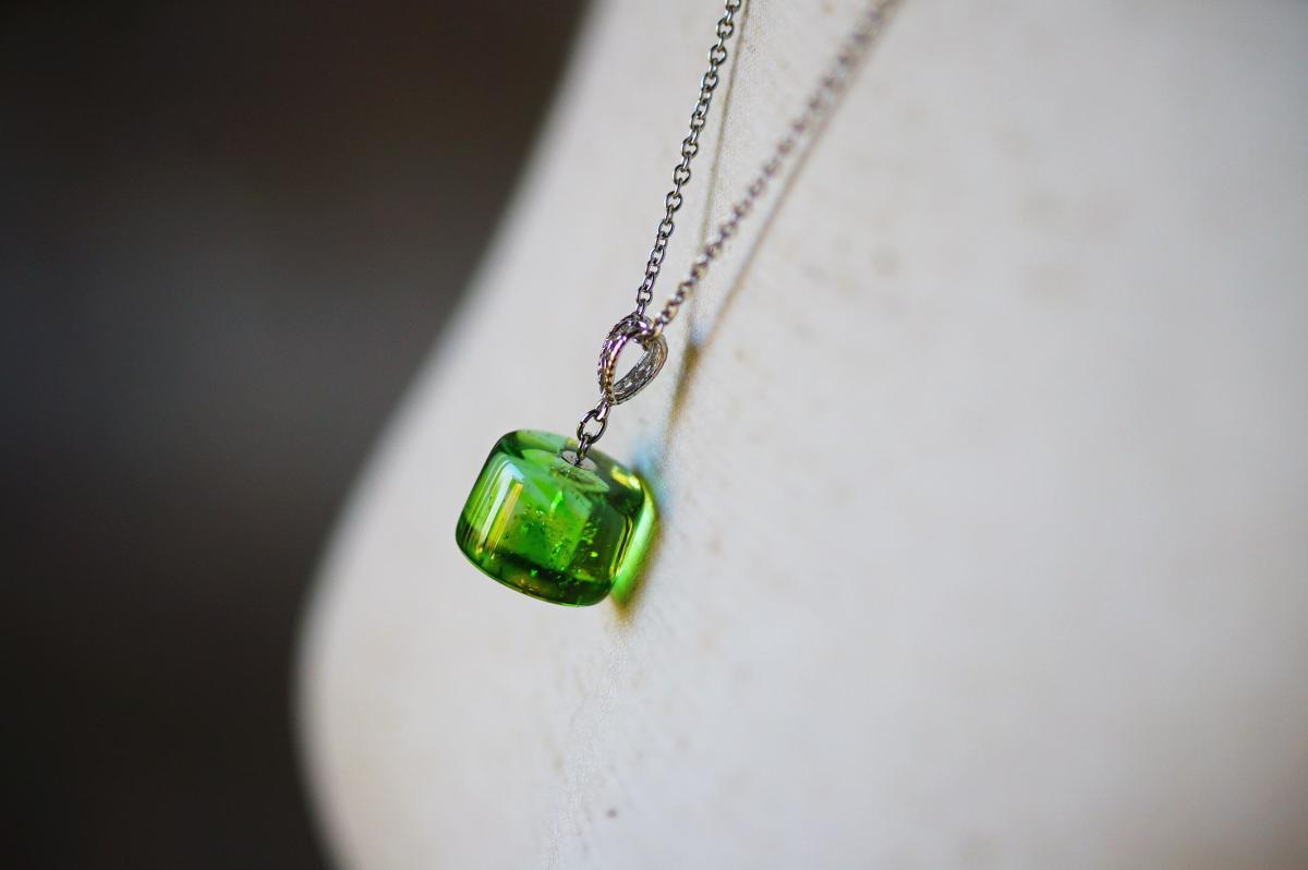 Aquarium Cylinder ～ Spring Green ～ ラフォルム ガラスジュエリー ガラスアクセサリー