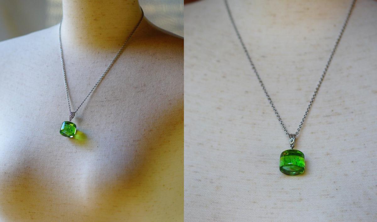 Aquarium Cylinder ～ Spring Green ～ ラフォルム ガラスジュエリー ガラスアクセサリー