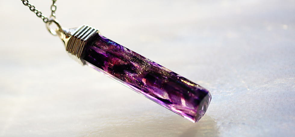 Mysterious purple crystal ラフォルム ガラスジュエリー ガラスアクセサリー