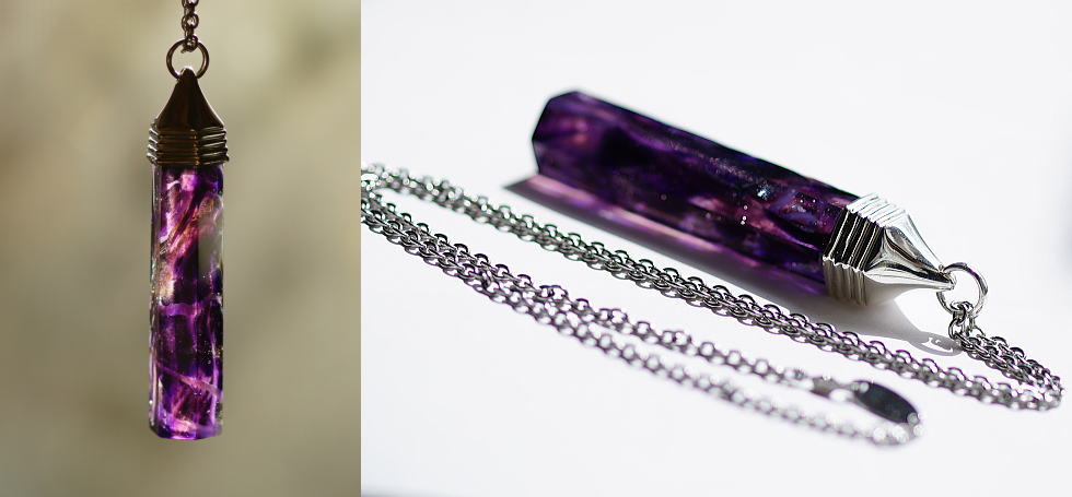 Mysterious purple crystal ラフォルム ガラスジュエリー ガラスアクセサリー