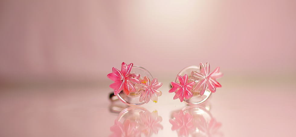 ほほえみ桜 ～ 優しさの花 ～ ラフォルム ガラスジュエリー ガラスアクセサリー