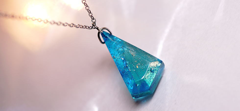 セノーテの煌き ～ Aqua blue ～ ラフォルム ガラスジュエリー ガラスアクセサリー