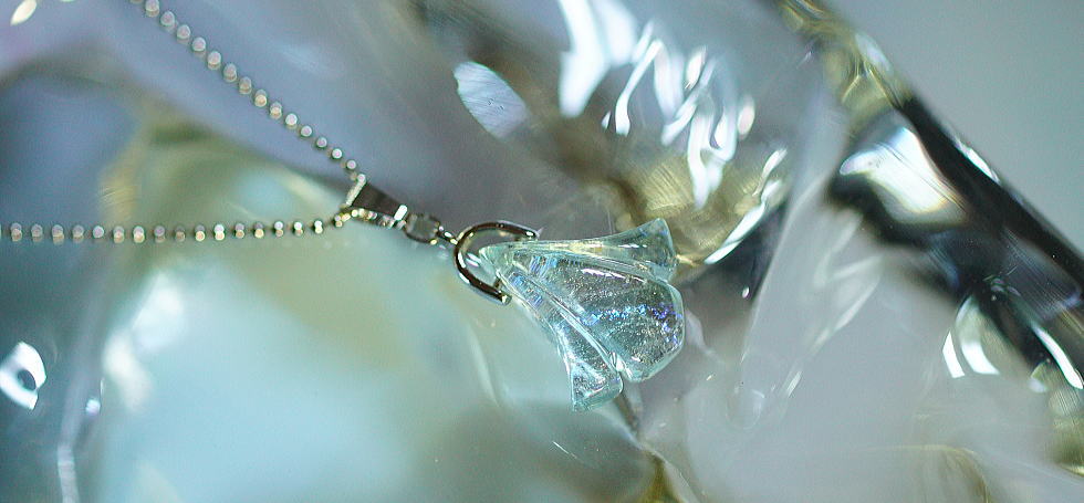 Antique style flower ～ Aqua ～ ラフォルム ガラスジュエリー ガラスアクセサリー