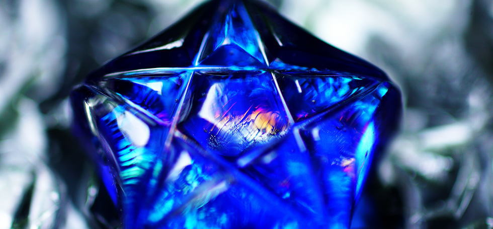 Facet blue star ラフォルム ガラスジュエリー ガラスアクセサリー
