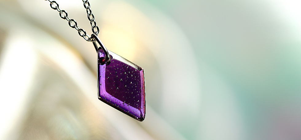 Violet sea diamond ラフォルム ガラスジュエリー ガラスアクセサリー