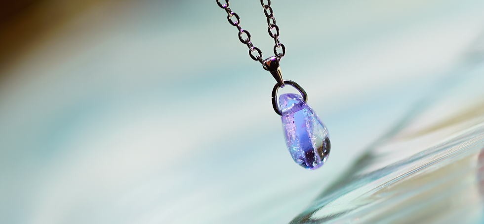 Lavender snow drop ラフォルム ガラスジュエリー ガラスアクセサリー